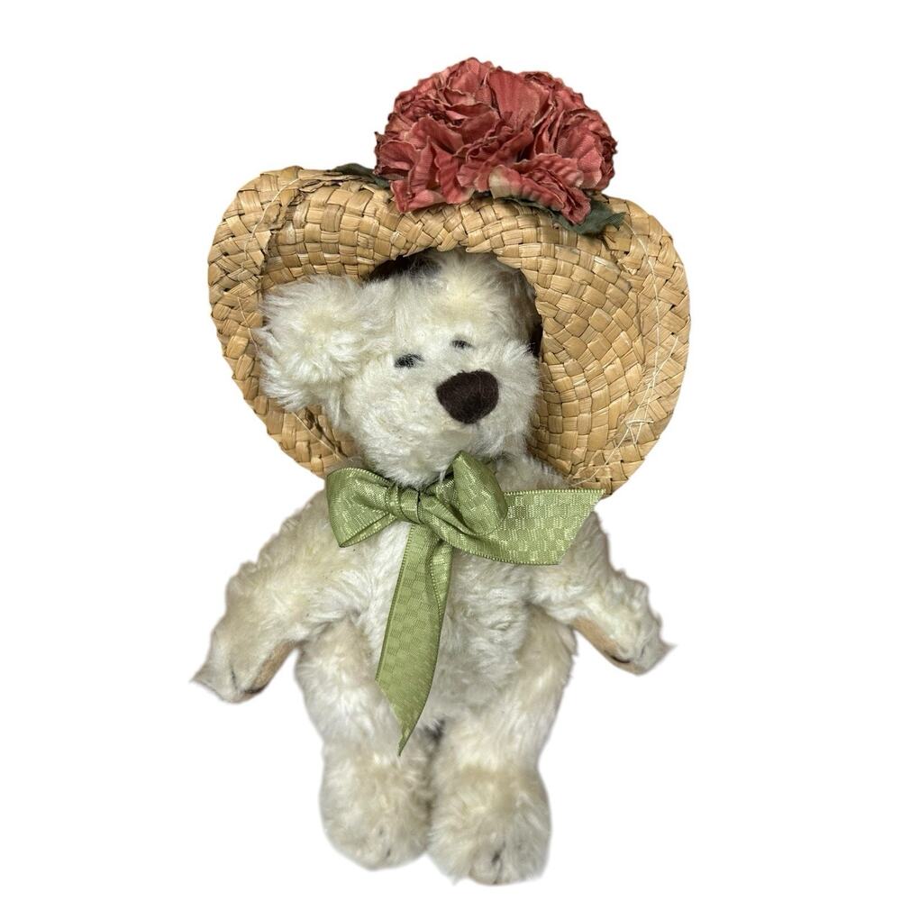 Vtg Boyds Bears Minnie Higgenthorpe 7" Flower Straw Hat Archive‎ Collection 90s